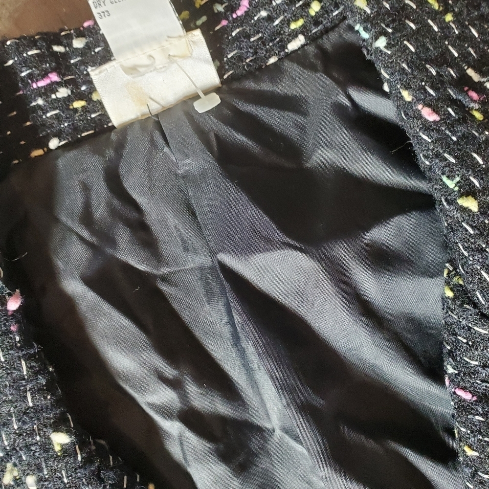 Newport News Black Pebbled Tweed Lined Blazer with Pockets Women's Size 16 - Picture 16 of 17